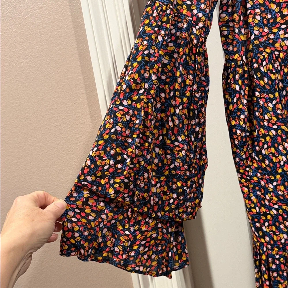 Free People Floral Long Sleeve Maxi Dress L - Picture 4 of 10